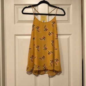Yellow tank top with spaghetti straps
